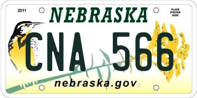 NE license plate CNA566