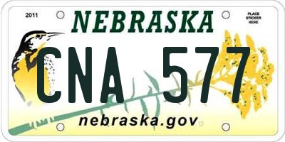 NE license plate CNA577