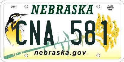 NE license plate CNA581