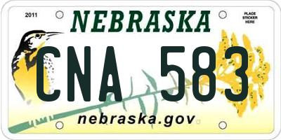 NE license plate CNA583