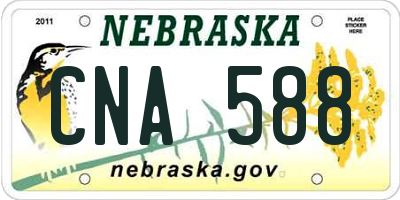 NE license plate CNA588