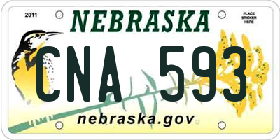 NE license plate CNA593