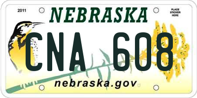 NE license plate CNA608