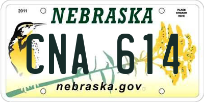 NE license plate CNA614
