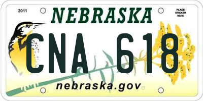 NE license plate CNA618