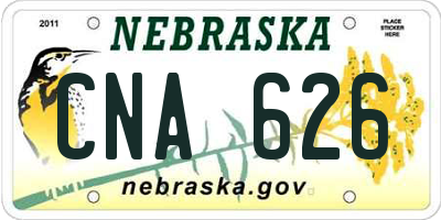 NE license plate CNA626