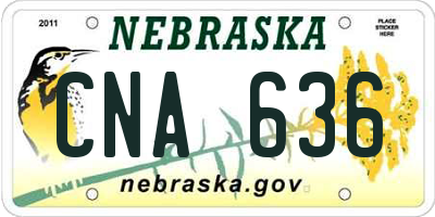 NE license plate CNA636