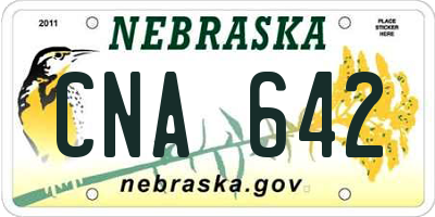 NE license plate CNA642