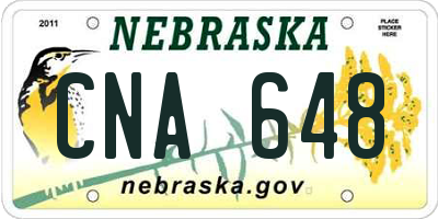 NE license plate CNA648