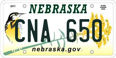 NE license plate CNA650