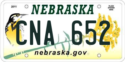 NE license plate CNA652