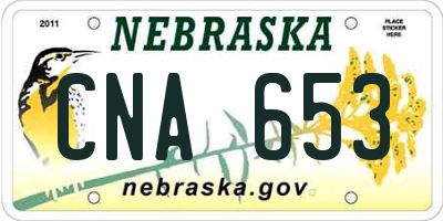 NE license plate CNA653