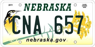 NE license plate CNA657
