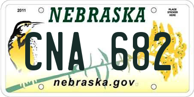 NE license plate CNA682