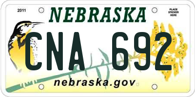NE license plate CNA692