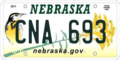 NE license plate CNA693