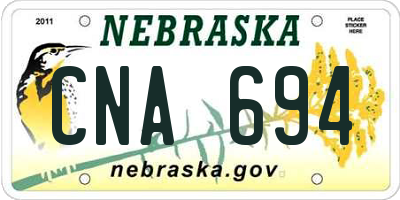 NE license plate CNA694