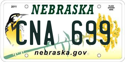 NE license plate CNA699