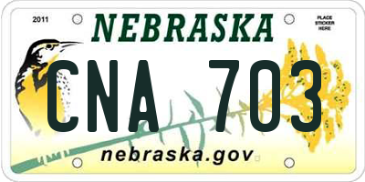 NE license plate CNA703