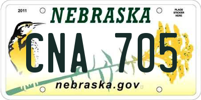 NE license plate CNA705