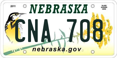 NE license plate CNA708