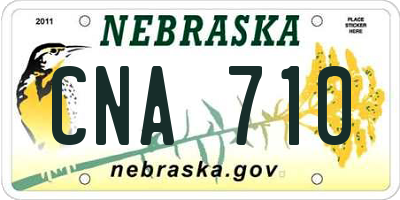 NE license plate CNA710