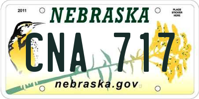 NE license plate CNA717