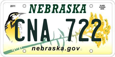 NE license plate CNA722