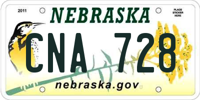 NE license plate CNA728