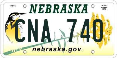NE license plate CNA740