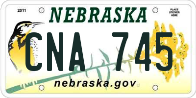 NE license plate CNA745