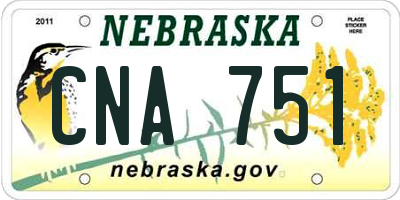 NE license plate CNA751