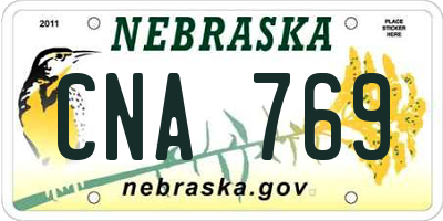 NE license plate CNA769