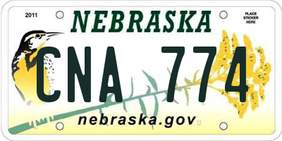 NE license plate CNA774