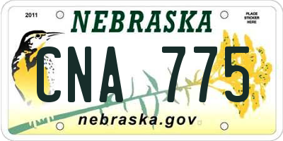 NE license plate CNA775