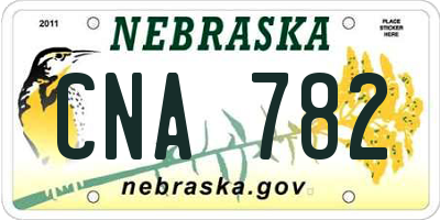 NE license plate CNA782