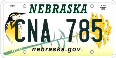 NE license plate CNA785