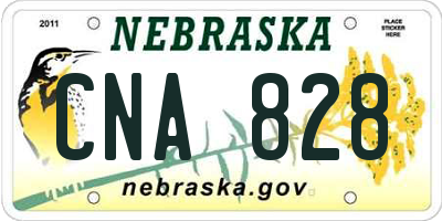 NE license plate CNA828