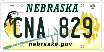 NE license plate CNA829