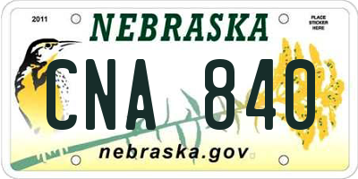 NE license plate CNA840