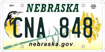 NE license plate CNA848