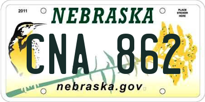 NE license plate CNA862