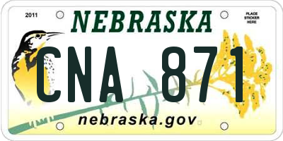 NE license plate CNA871