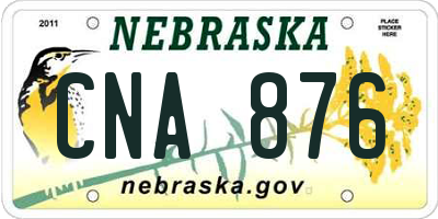 NE license plate CNA876
