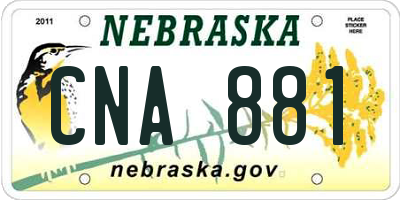 NE license plate CNA881