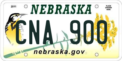 NE license plate CNA900