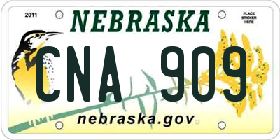 NE license plate CNA909