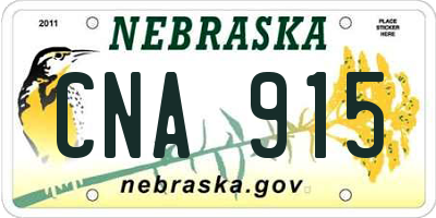 NE license plate CNA915