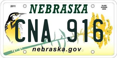 NE license plate CNA916