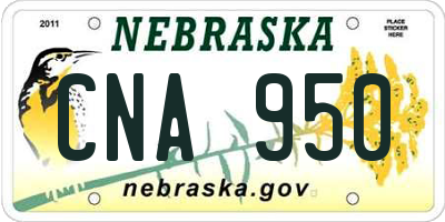 NE license plate CNA950